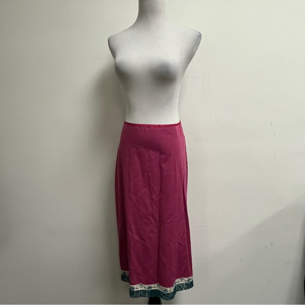 St Vincent skirt pink beaded midi cotton straight 10